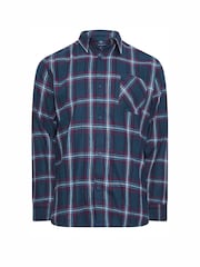 BadRhino Big & Tall Navy Blue Brushed 100% Cotton Check Shirt - Image 2 of 3