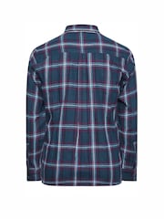 BadRhino Big & Tall Navy Blue Brushed 100% Cotton Check Shirt - Image 3 of 3