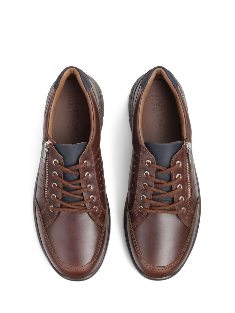 Hotter Brown Finn Lace-Up/Zip Regular Fit Shoes - Image 4 of 4