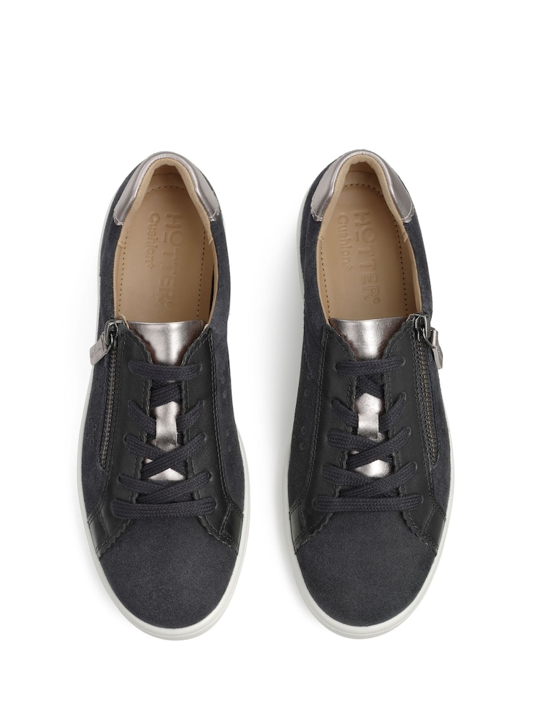 Hotter Grey Regular Fit Stellar Lace-Up/Zip Shoes - Image 4 of 4