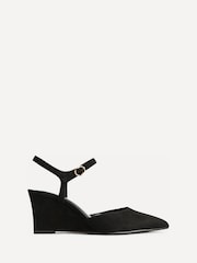 Linzi Black Enhanced Wedge Heeled Court Shoes - Image 2 of 5