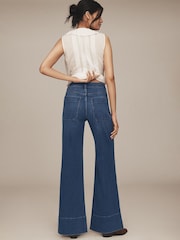 Anthropologie Blue Petite Petite Pilcro The Rylan Relaxed High-Rise Flare Jeans - Image 2 of 5