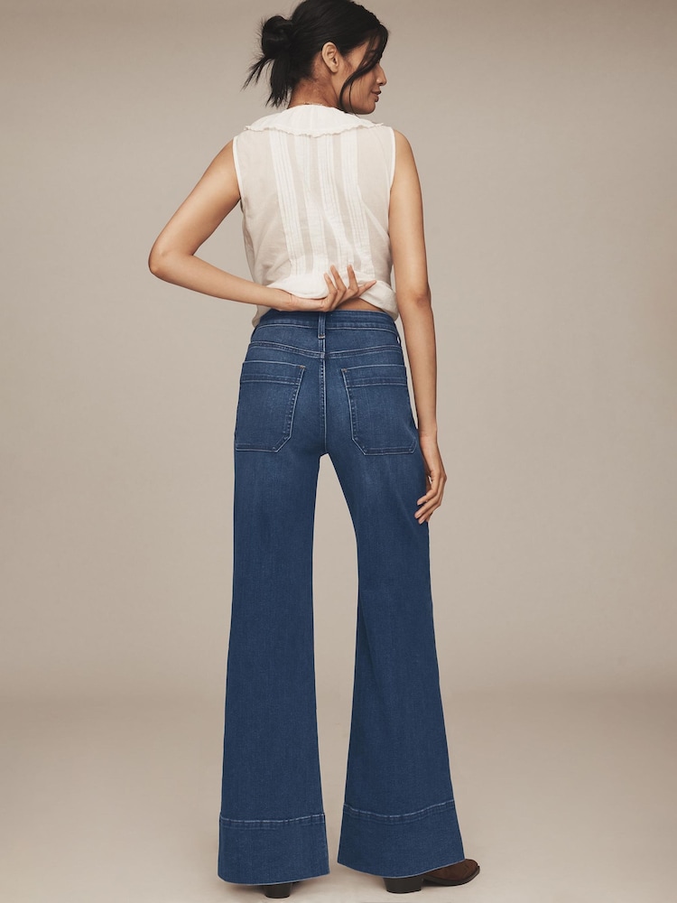 Anthropologie Blue Petite Petite Pilcro The Rylan Relaxed High-Rise Flare Jeans - Image 2 of 5 Anthropologie Blue Petite Petite Pilcro The Rylan Relaxed High-Rise Flare Jeans - Image 2 of 5