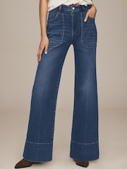 Anthropologie Blue Petite Petite Pilcro The Rylan Relaxed High-Rise Flare Jeans - Image 3 of 5