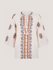 Monsoon Cream Zoey Embroidered Tunic Top - Image 4 of 4