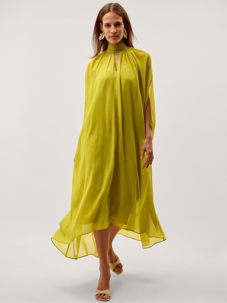Monsoon Green Amelia Scarf Neck Cape Midi Dress - Image 1 of 5 Monsoon Green Amelia Scarf Neck Cape Midi Dress - Image 1 of 5