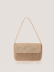 Monsoon Gold Fern Beaded Tassel Shoulder Bag - Image 1 of 1