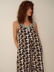 Monsoon Leila Woodblock Print Culotte Jumpsuit - Bild 4 von 5
