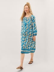 Monsoon Blue Leila Print Midi Beach Dress - Image 2 of 5