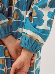 Monsoon Blue Leila Print Midi Beach Dress - Image 3 of 5