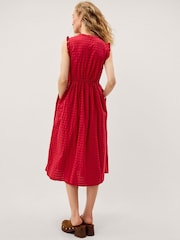 Monsoon Pink Bea Sleeveless Gingham Midi Dress - Image 2 of 4