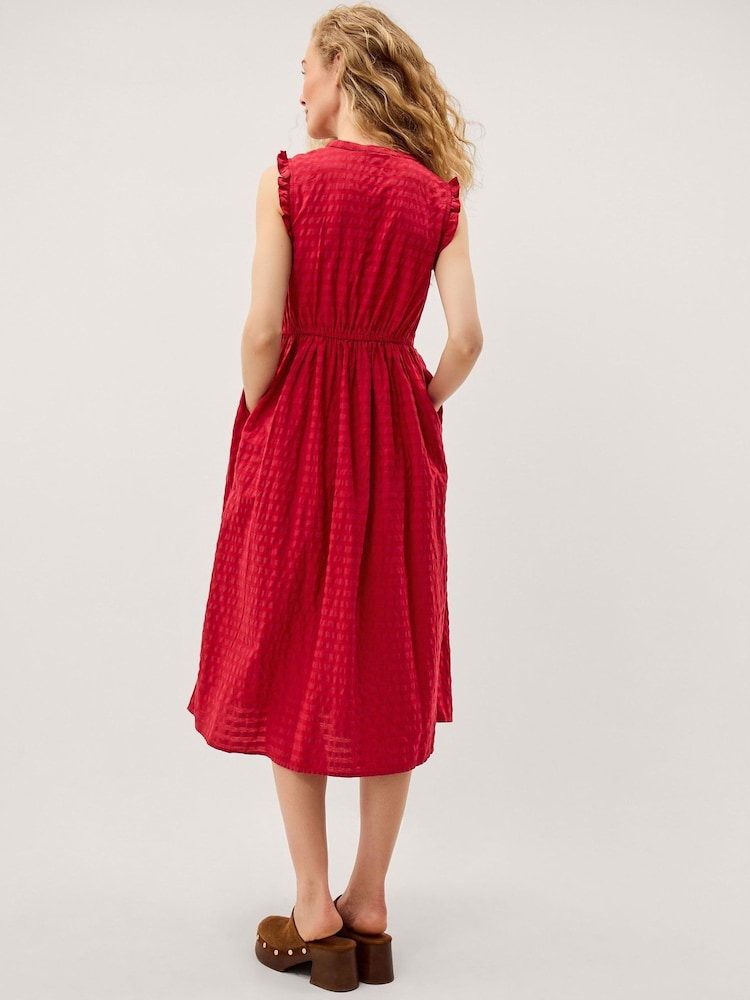 Monsoon Pink Bea Sleeveless Gingham Midi Dress - Image 2 of 4 Monsoon Pink Bea Sleeveless Gingham Midi Dress - Image 2 of 4