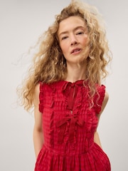 Monsoon Pink Bea Sleeveless Gingham Midi Dress - Image 3 of 4