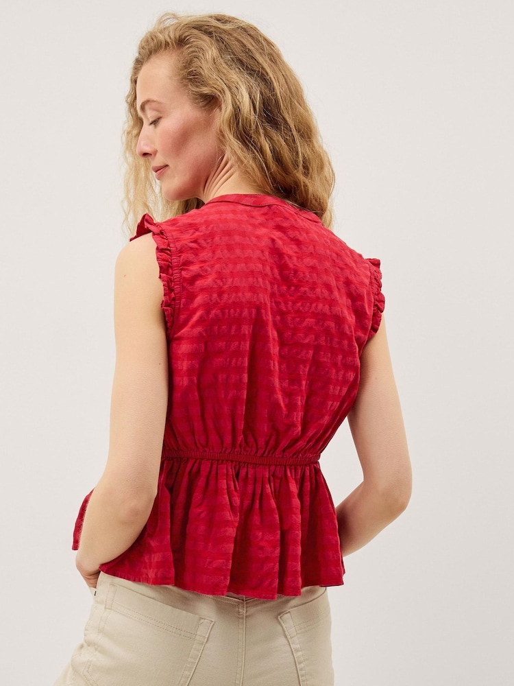 Monsoon Pink Bea Sleeveless Gingham Frill Top - Image 2 of 4 Monsoon Pink Bea Sleeveless Gingham Frill Top - Image 2 of 4