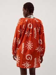 Monsoon Orange Mafalda Sun Print Mini Kaftan - Image 4 of 5