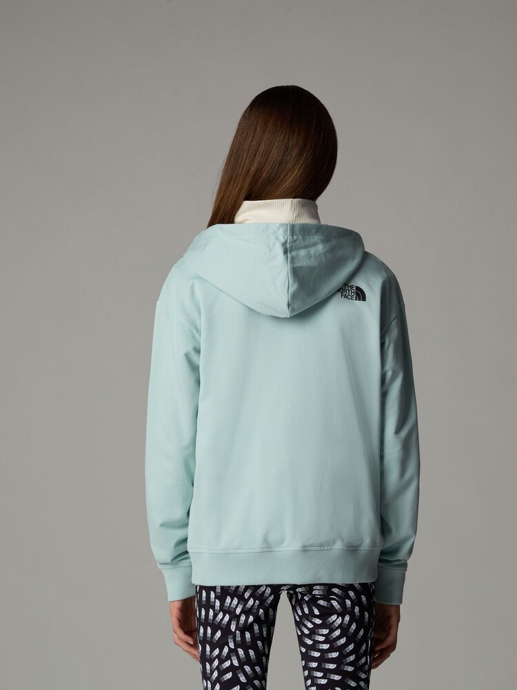The North Face Green Girls Oversized Full Zip Light 100% Cotton Hoodie - Image 2 of 3