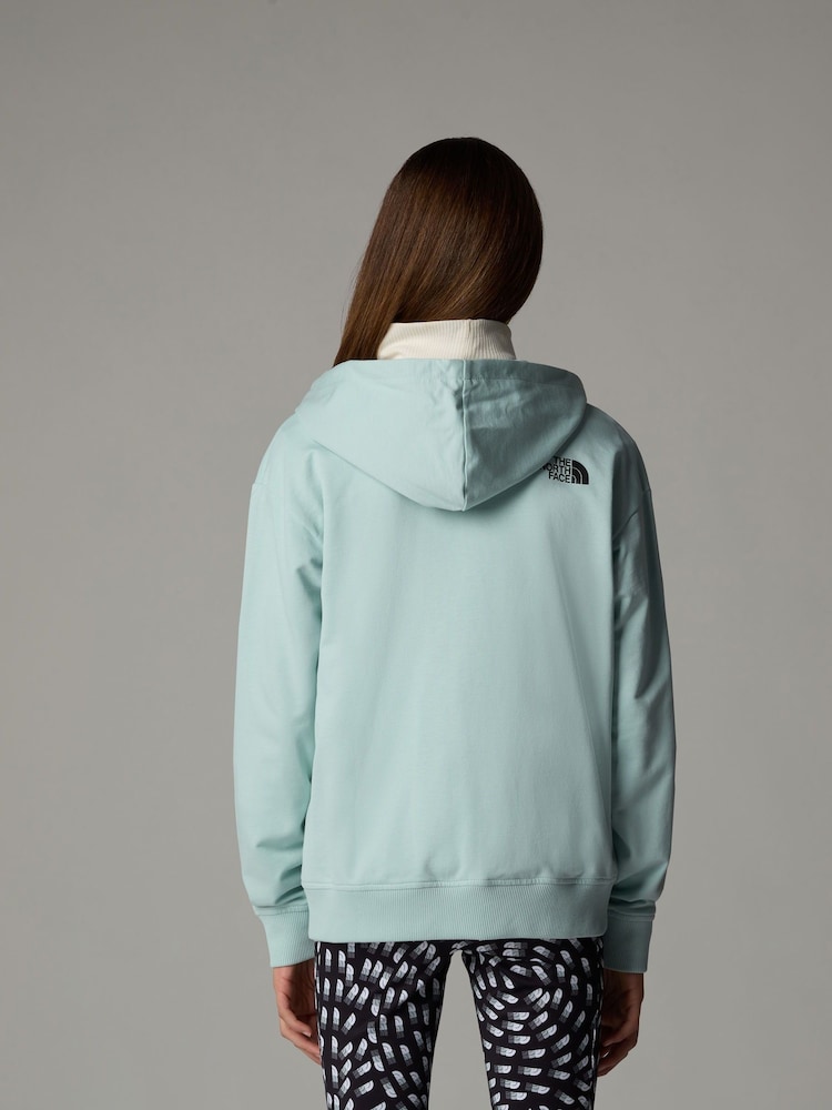 The North Face Green Girls Oversized Full Zip Light 100% Cotton Hoodie - Image 2 of 3 The North Face Green Girls Oversized Full Zip Light 100% Cotton Hoodie - Image 2 of 3