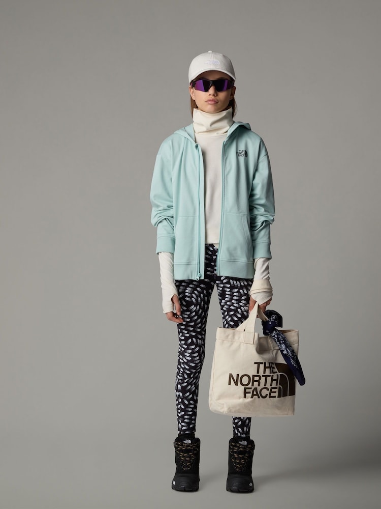 The North Face Green Girls Oversized Full Zip Light 100% Cotton Hoodie - Image 3 of 3