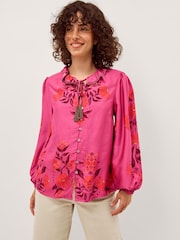 Monsoon Pink Koa Floral Print Blouse - Image 1 of 4
