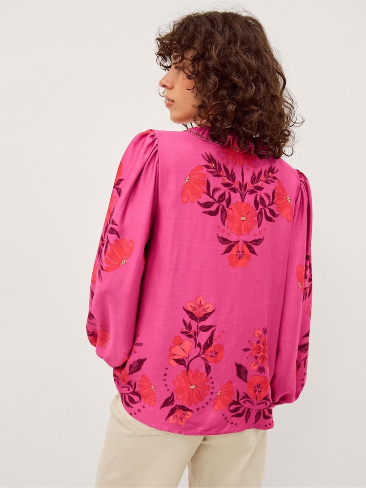 Monsoon Pink Koa Floral Print Blouse - Image 2 of 4 Monsoon Pink Koa Floral Print Blouse - Image 2 of 4