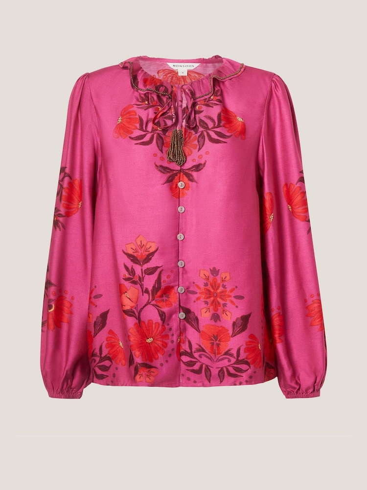 Monsoon Pink Koa Floral Print Blouse - Image 4 of 4 Monsoon Pink Koa Floral Print Blouse - Image 4 of 4