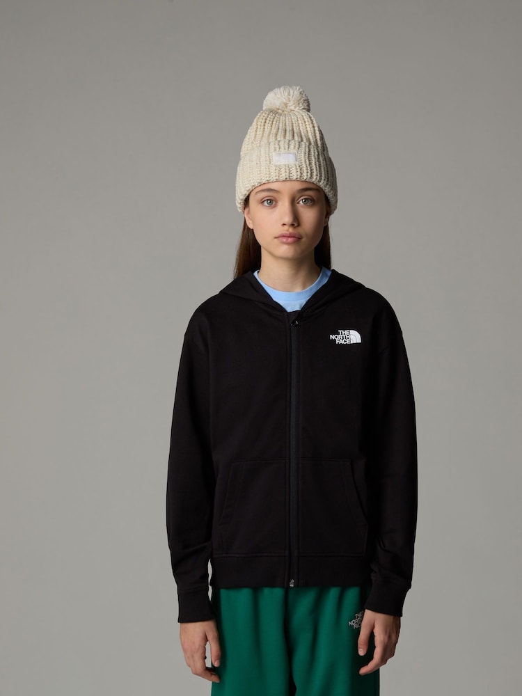 Schwarz - The North Face Girls Oversized Full Zip Light 100% Cotton Hoodie - Bild 1 von 4