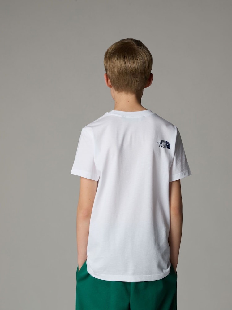 The North Face White Boys Topographic 100% Cotton T-Shirt - Image 2 of 3