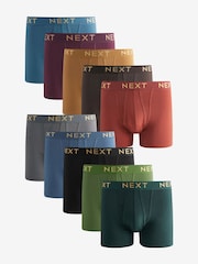 Rich Purple/Blue Gold Metallic Waistband 10 pack Hipster Boxers - Image 1 of 13