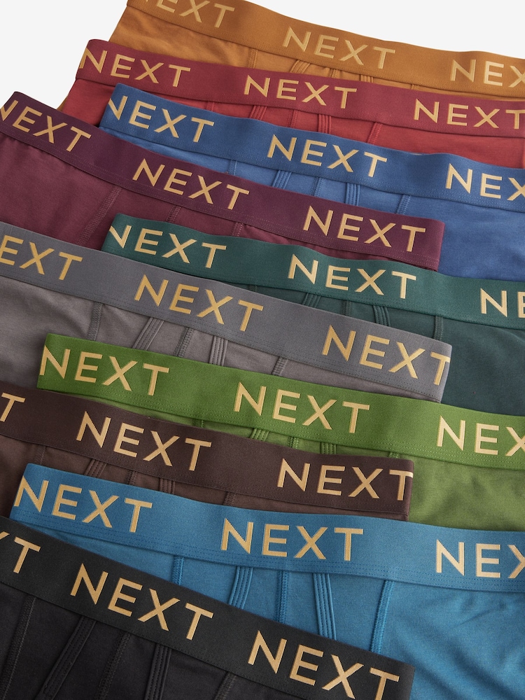 Rich Purple/Blue Gold Metallic Waistband 10 pack Hipster Boxers - Image 13 of 13