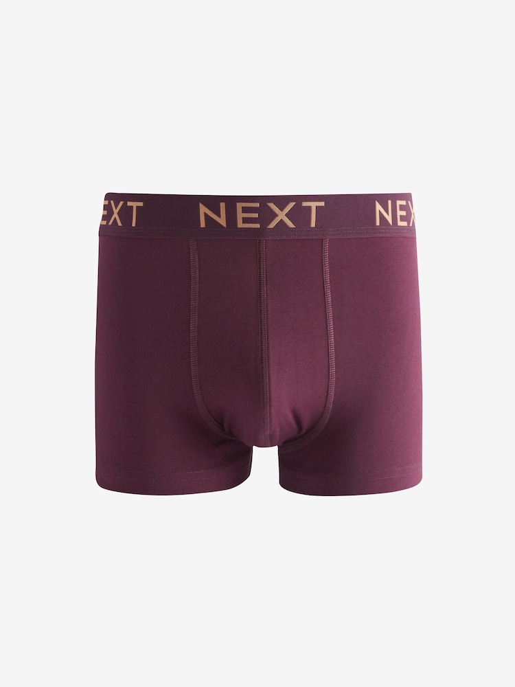 Rich Purple/Blue Gold Metallic Waistband 10 pack Hipster Boxers - Image 9 of 13