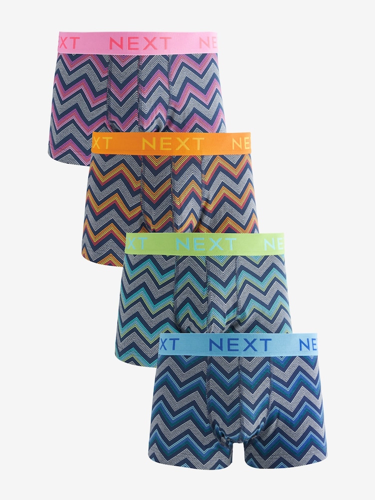Grey Colour Pop Zig Zag Stripe Pattern 4 pack Hipsters - Image 1 of 7