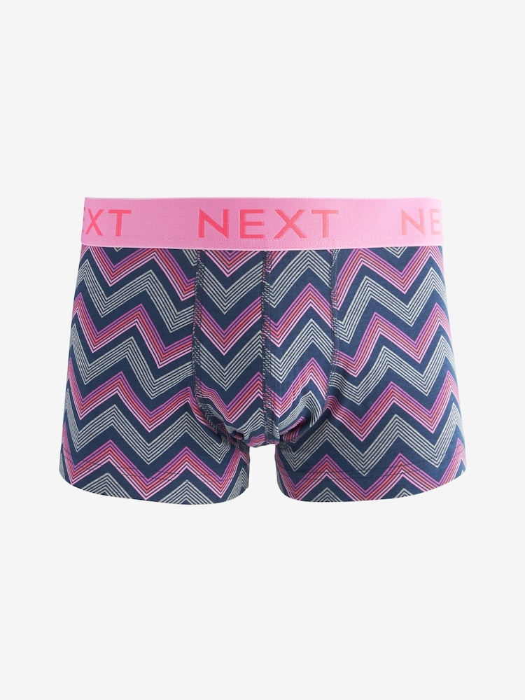 Grey Colour Pop Zig Zag Stripe Pattern 4 pack Hipsters - Image 2 of 7