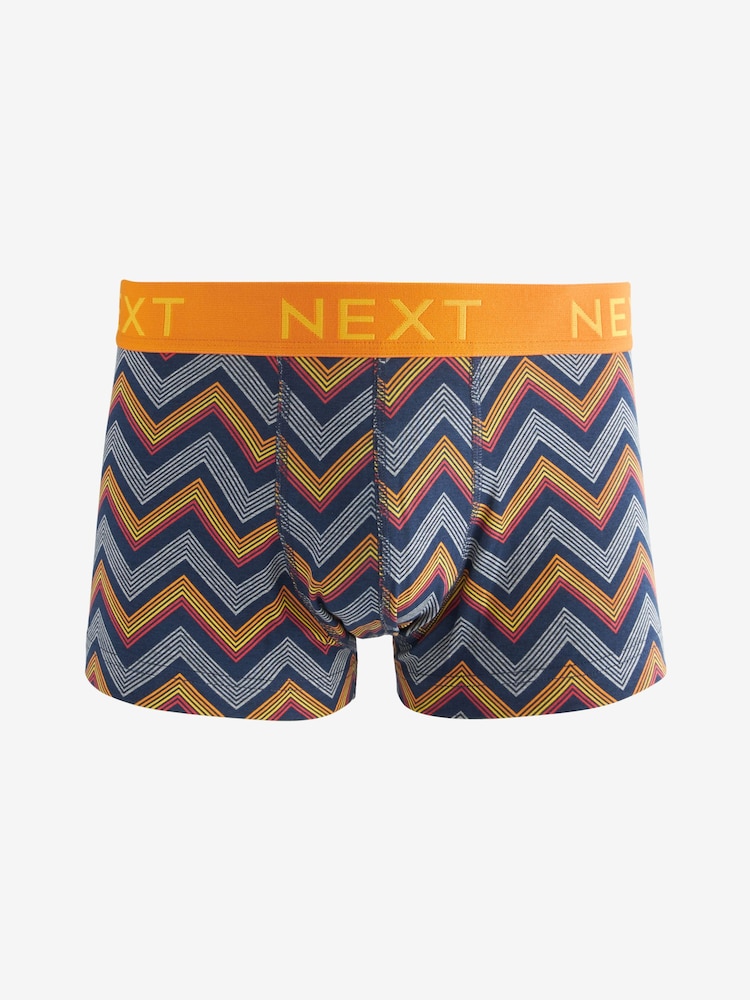 Grey Colour Pop Zig Zag Stripe Pattern 4 pack Hipsters - Image 3 of 7