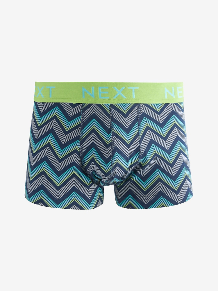 Grey Colour Pop Zig Zag Stripe Pattern 4 pack Hipsters - Image 4 of 7