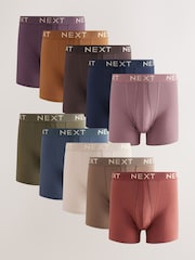 Blue/Neutral/Purple 10 pack A-Front Boxers - Image 1 of 14