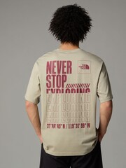 The North Face Grey Mens Coordinates Print 100% Cotton T-Shirt - Image 1 of 5