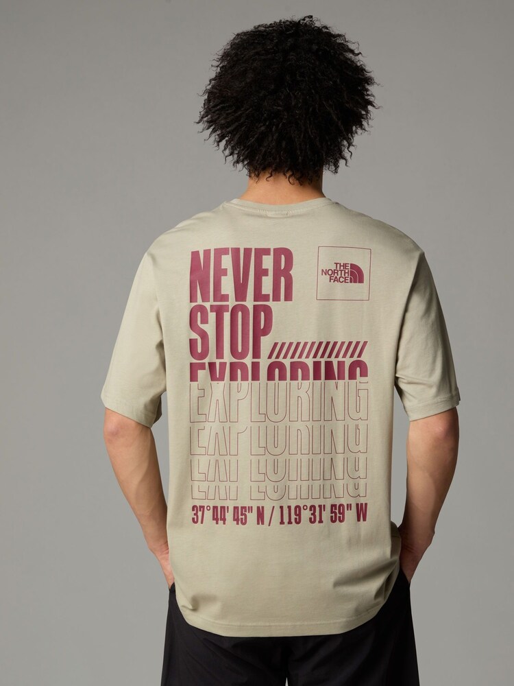 The North Face Grey Mens Coordinates Print 100% Cotton T-Shirt - Image 1 of 5