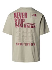 The North Face Grey Mens Coordinates Print 100% Cotton T-Shirt - Image 5 of 5