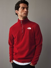 أحمر - شعار جانبي - The North Face Neutral Side Logo Glacier Quarter Zip Fleece - صورة 1 من 5