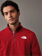 أحمر - شعار جانبي - The North Face Neutral Side Logo Glacier Quarter Zip Fleece - صورة 3 من 5
