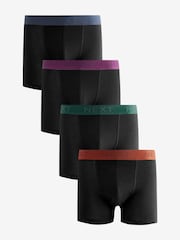 Black Bamboo Rich Colour Waistband Signature Trunk Boxers - Image 1 of 3