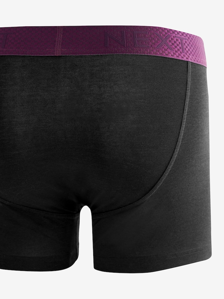 Black Bamboo Rich Colour Waistband Signature Trunk Boxers - Image 2 of 3