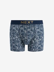 Blue Green Floral Pattern 4 pack Cotton Rich Trunk Boxers 4 Pack - Image 2 of 7