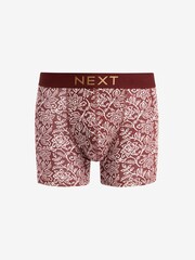 Blue Green Floral Pattern 4 pack Cotton Rich Trunk Boxers 4 Pack - Image 3 of 7