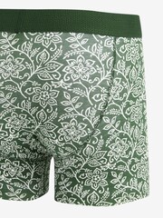 Blue Green Floral Pattern 4 pack Cotton Rich Trunk Boxers 4 Pack - Image 6 of 7