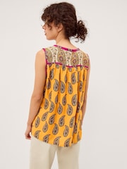 Monsoon Yellow Magdalena Sleeveless Paisley Top - Image 2 of 4