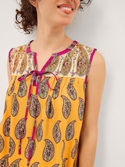 Monsoon Yellow Magdalena Sleeveless Paisley Top - Image 3 of 4