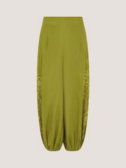 Monsoon Green Effie Embroidered Harem Trousers - Image 5 of 5