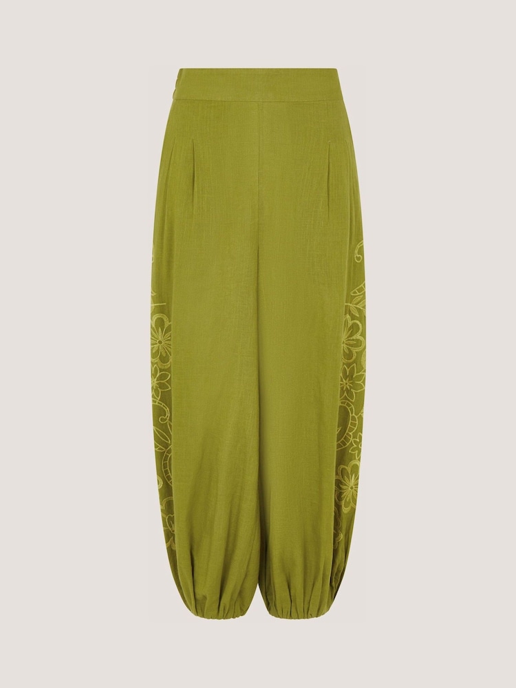 Monsoon Green Effie Embroidered Harem Trousers - Image 5 of 5 Monsoon Green Effie Embroidered Harem Trousers - Image 5 of 5