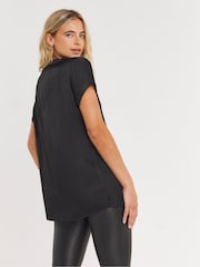 Simply Be Black Satin Boxy Top - Image 2 of 5
